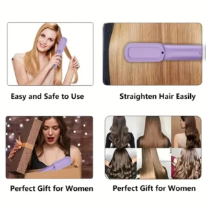 Portable Cordless Hair Straightener Brush - Image 13