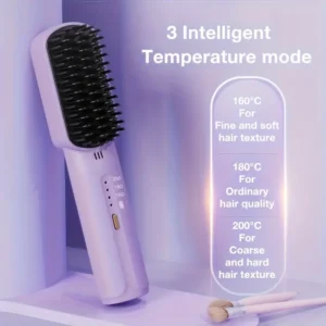 Portable Cordless Hair Straightener Brush - Image 7