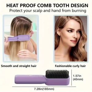 Portable Cordless Hair Straightener Brush - Image 14