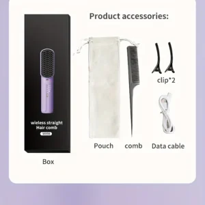 Portable Cordless Hair Straightener Brush - Image 16