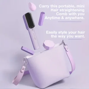 Portable Cordless Hair Straightener Brush - Image 9
