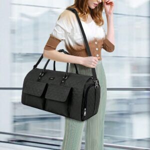 Stylish Front Pockets Black Vintage Travel Garment Bags - Image 9